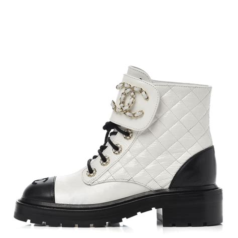 chanel black white|black and white chanel boots.